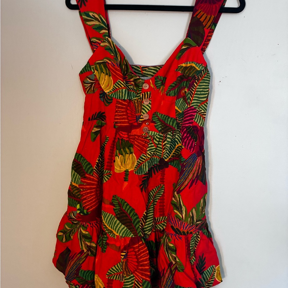 FARM Rio Red Tropical Mini Dress